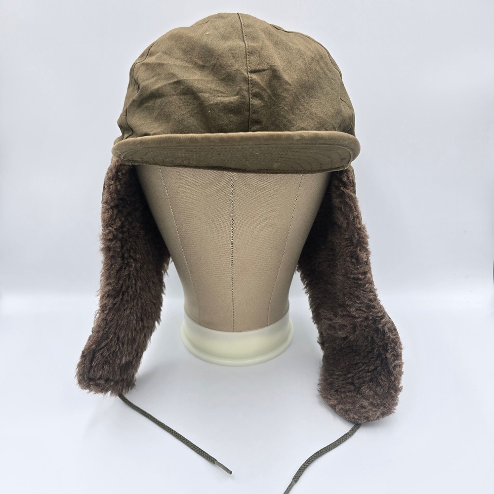 US Military M-1951 Korean War Era OD Pile Field Cap M51 Cold Weather Size 7 1/4